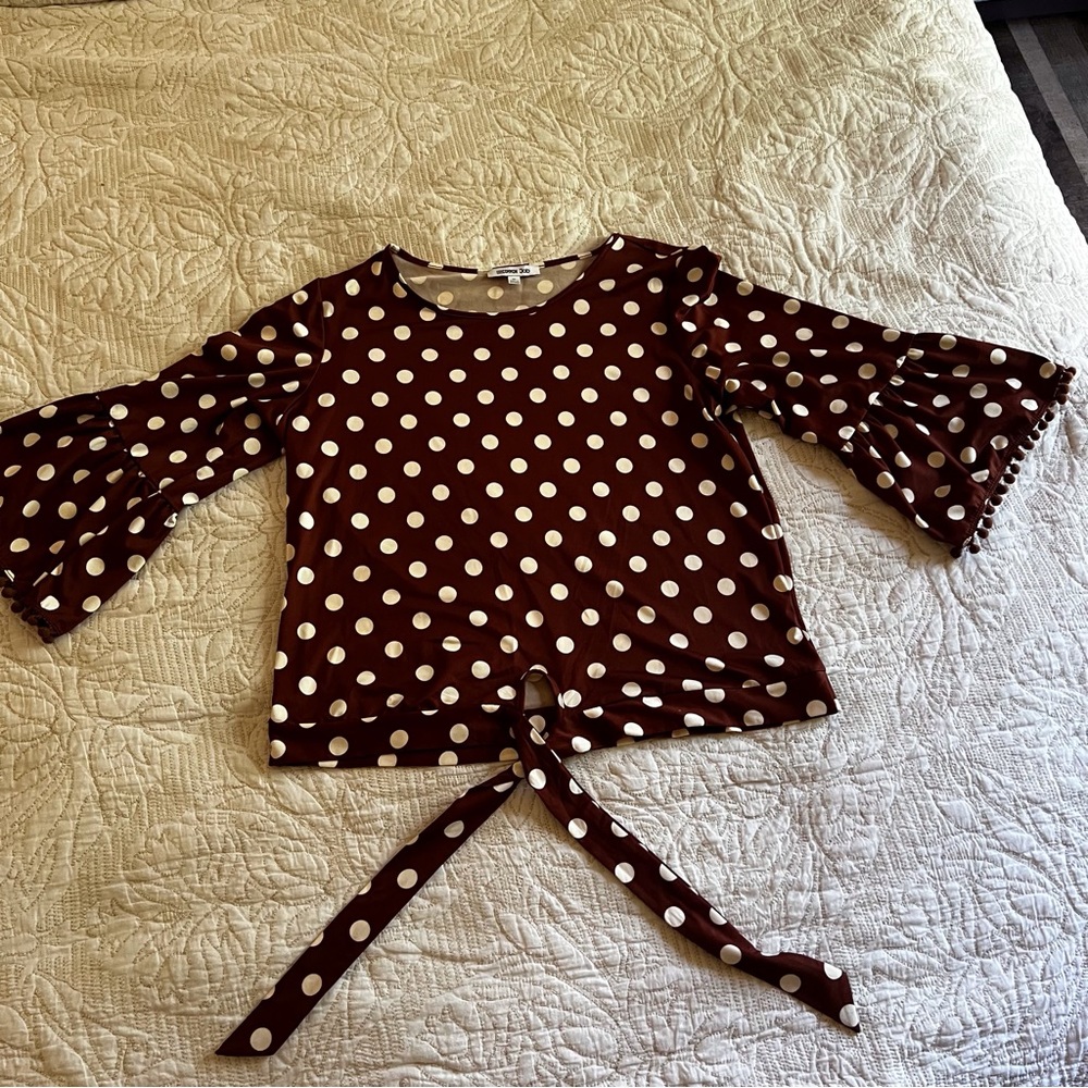 4 for 15$✨ brown polka-dot top